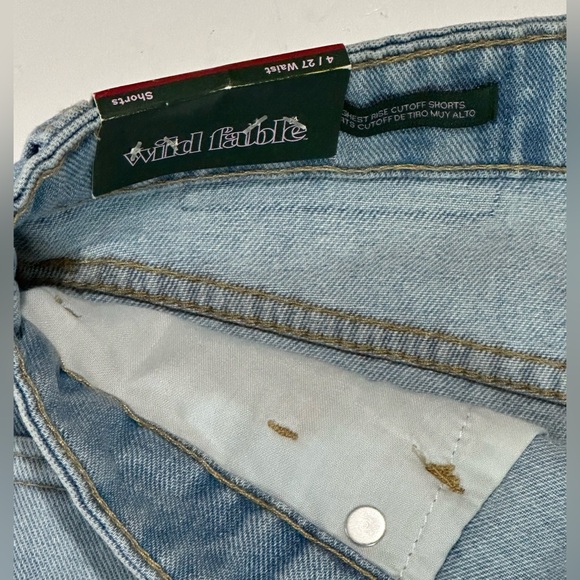 Highest Rise Cut off Jean Shorts Womens Sz 4 Waist 27 Wild Fable Daisy Dukes NWT - Picture 7 of 8